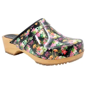 Zuecos de cuero con estampado de moa de madera BJORK Maja - Imagen 1 de 9
