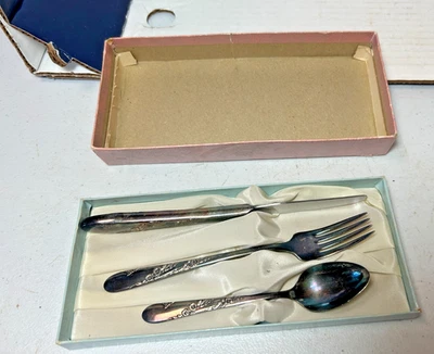 Juego de utensilios de cubiertos para niños Oneida vintage con caja original Foto 1 de 4