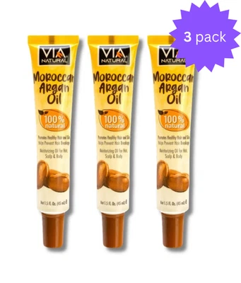 Aceite de argán marroquí VIA NATURAL 1,5 OZ (paquete de 3, paquete de 6 ENVÍO GRATUITO) Foto 1 de 2