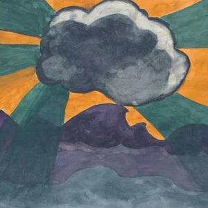 Wolken über dem Meer Landschaft Abstrakt unbekannt Tempera undatiert 20 Jhd - Picture 1 of 4