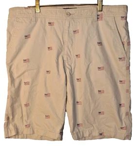 Cargo Supplies North Bay 100% Cotton Chino Shorts,Beige w/U.S. Flag Logos Sz 36 - Picture 1 of 8