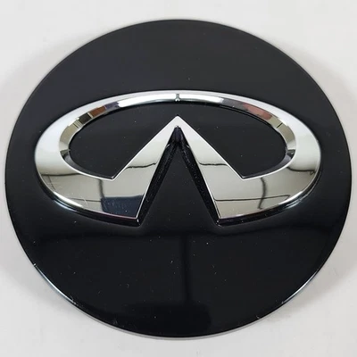 👀 ONE 2015-2023 Infiniti QX80 # 73806 20" Wheel GLOSS BLACK BUTTON Center Cap ✅ - Image 1 of 4
