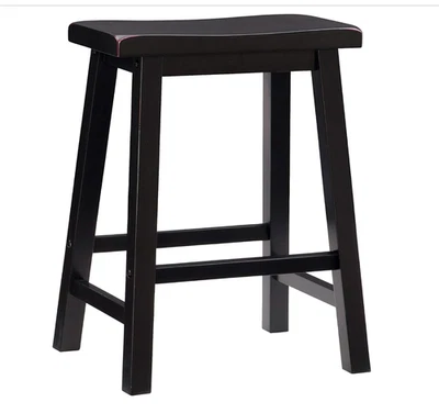 Powell Furniture Counter Stool, 24" Antique Black rustic vintage style - Image 1 of 4