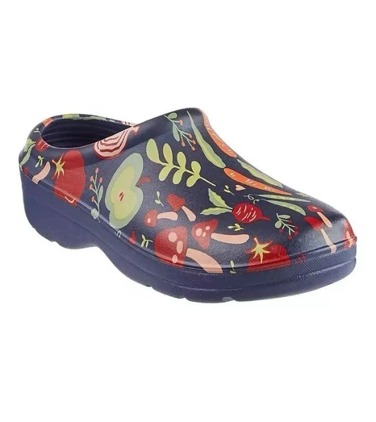 Totes Everywear Ladies Clog Size 7 Veggies garden shoes