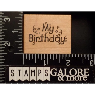 Whipper Snapper RUBBER STAMPS MY BIRTHDAY WITH CONFETTI WISHES #T07 - Image 1 of 2