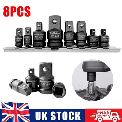 8pc/Set Socket Adaptor Tool 1/4 3/8 1/2 3/4" Step Up/down Reducer Female to Male - Image 1 of 4