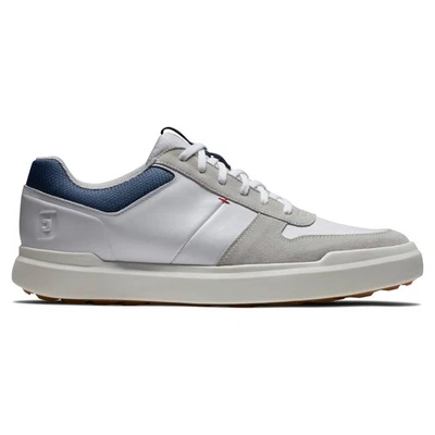 New FootJoy Golf Contour Casual Shoes White/Navy/Gray Size 9.5 Wide (Previous - Image 1 of 3