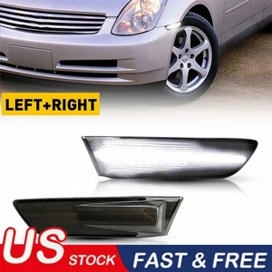 Luces de señalización laterales LED blancas para parachoques delantero para 02-07 Nissan Skyline V35 cupé - Imagen 1 de 11