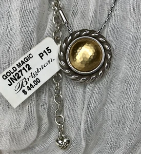 NWT's Brighton Gold Magic Reversible Crystal Pendant Necklace Silver Plated - Picture 1 of 16