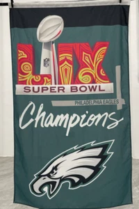 2024 2025 Super Bowl LIX Champions Philadelphia Eagles 3 x 5 Fuß vertikale Flagge - Bild 1 von 1