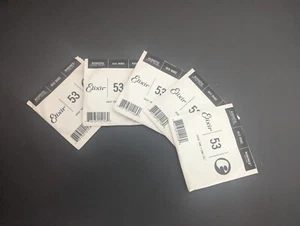 5 x Genuine Elixir 80/20 Bronze 53 Guitar Strings 0.053" Nanoweb - Picture 1 of 1