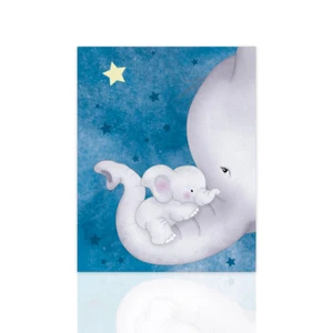 Modernes Kinderbild Elefant - ideal für Kinderzimmer Geburt Geschenk - Bild 1 von 9