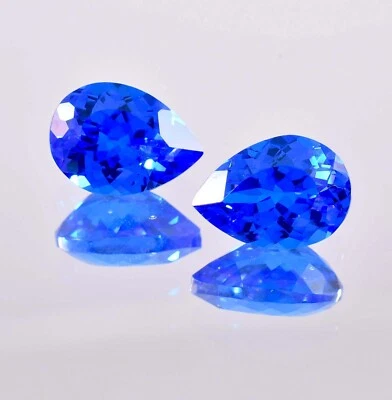 1 Pair Flawless 18 x 14 mm Natural Blue Tanzanite Loose Gemstone (GIT Certified) - Image 1 of 4
