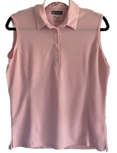 Bermuda Sand Sleeveless Golf Shirt Women’s Sz M Pink UPF 50 EUC Tennis Picklebal - Picture 1 of 4
