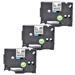 Etiqueta adhesiva fuerte negra/blanca 3PK compatible con Brother Tze Tz-S211 6 mm - Imagen 1 de 12