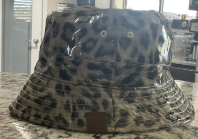 Sombrero cubo de lluvia reversible con estampado de leopardo talla única C.C para mujer Foto 1 de 4
