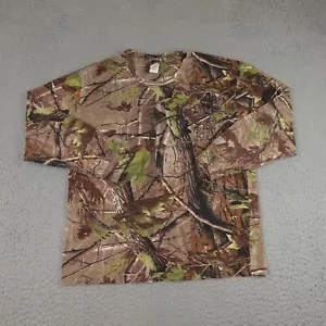 Code V Camo Shirt Mens Large Brown Green Woodland Camo Long Sleeve Hunting Y2K - Picture 1 of 11