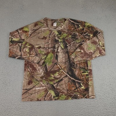 Code V Camo Shirt Mens Large Brown Green Woodland Camo Long Sleeve Hunting Y2K - Image 1 of 4