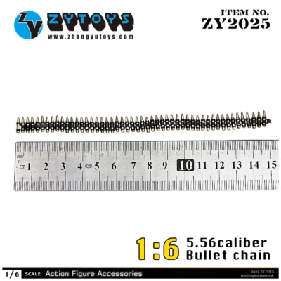 50pcs ZY Toys ZY2025 1/6 5.56 Caliber Machine Bullet Chain Weapon Scene Model - Image 1 of 4