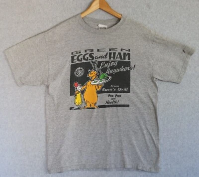 Vintage 90s DR Seuss Green Eggs And Ham t shirt Large Sam’s Grill Tultex - Image 1 of 4