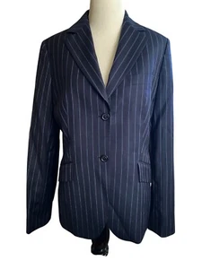 Brooks Brothers 346 Mujer’s Talla 8 Rayas Lana Traje Chaqueta Azul Oscuro *LEER* - Imagen 1 de 10