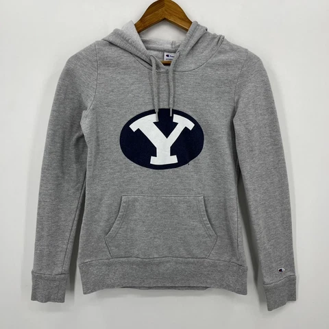Champion Hoodie Women's XS Gray BYU Cougars NCAA Pullover Pockets Cover