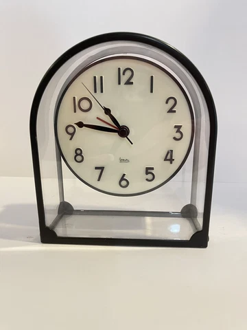 Vtg. Michael Graves Memphis Alarm Clear Plastic w Metal Frame Clock Great Design Cover