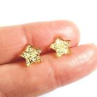 Gold Glitter Sparkle Resin Star Astrology Symbol Stud Earrings & Free Gift Bag