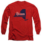 St. John&#39;S University Adult Long Sleeve T-Shirt State Shape, Red, S-3XL
