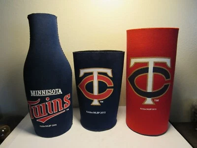 Lote de 3 enfriadores de latas de béisbol Minnesota Twins Koozie y botella Koozie Foto 1 de 2