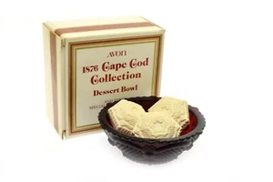 Avon 1876 Cape Cod Ruby Red Glass 5" Dessert Bowls w/ Soap - Picture 1 of 3