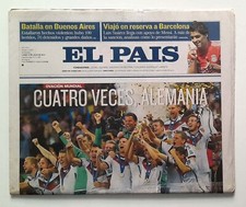 FIFA WORLD CUP BRAZIL 2014 - GERMANY CHAMPION - El Pais Newspaper
