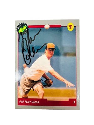 TYLER GREEN PHILADELPHIA PHILLIES 1991 CLASSIC DRAFT SIGNED CARD #7 COA - Image 1 of 3