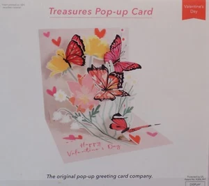 Valentines Day Treasures Pop-Up Card Up with Paper 'You Make My Heart Flutter' - Picture 1 of 3