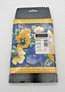 Floral Themed Wallpaper Border, in blue, yellow, pink and green pansies? New - Picture 1 of 7