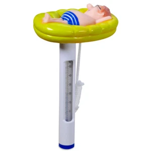 Schwimmbad Thermometer mit Motiv Mann auf Luftmatratze für Pool, Teich + Spa - Bild 1 von 3