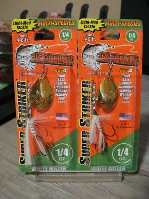 2 cebos giratorios en línea Joe's Flies Super Striker 1/4 OZ blanco Miller B-4117 Foto 1 de 4