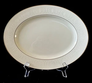 Lenox Courtyard GOLD Ivory 13" Oval Serving PLATTER - NEW without Tags - Picture 1 of 3