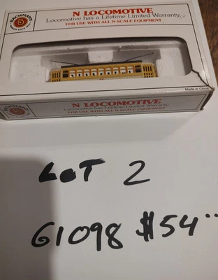 LOT #2 N Scale Locomotive YELLOW BRILL TROLLEY #36 - Image 1 of 2