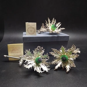 Fiore di cardo elettroformato in argento 925 simbolo fortuna l.16 cm - Picture 1 of 7