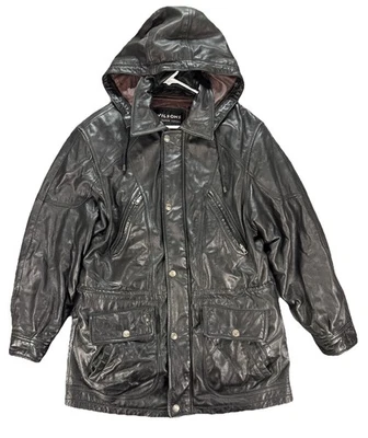 Chaqueta de cuero Wilson para hombre 3M forro aislante talla M abrigo con capucha extraíble Foto 1 de 4