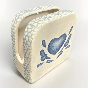 Porta tovaglioli bianco e blu cuore spugna vernice gres ceramica - Foto 1 di 10