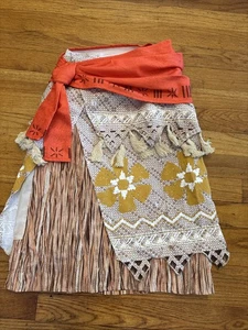 Moana Girls Costume Skirt 7-8 Skirt ONLY Deluxe Disney Store Elastic Waist New - Picture 1 of 9