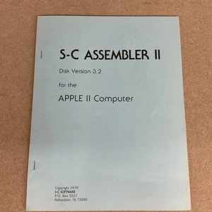Vintage Apple Manual S-C Assembler II Disk Version 3.2 For Apple Computer II - Afbeelding 1 van 3