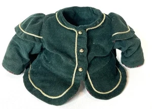 Vintage Green Velvet And Red Plaid Lined Jacket Fits 12” -14” Doll Christmas - Picture 1 of 5
