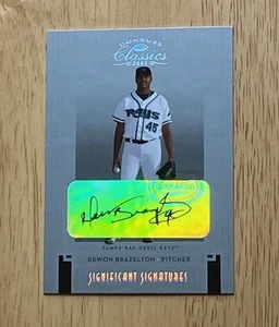 DEWON BRAZELTON 2005 Donruss Classics Signatures Significant Signatures plateado #d/200 - Imagen 1 de 2
