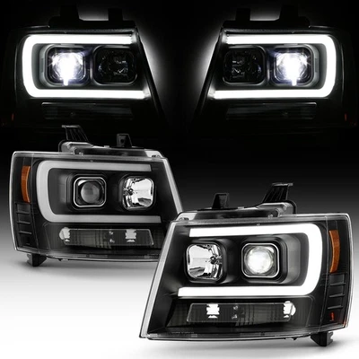 [Haz bajo LED incorporado] Faros proyectores Chevy Suburban 1500 Tahoe 2007-2014 Foto 1 de 4