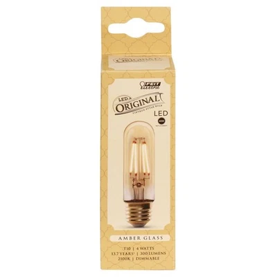 Feit T10 E26 (Medium) LED Bulb Amber 40 Watt Equivalence 1 pk - Image 1 of 3