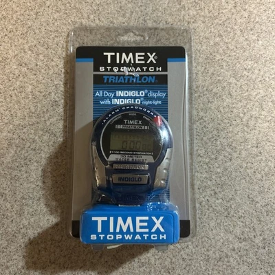 * * * Редкий винтажный секундомер Timex Triathlon водонепроницаемый хронограф Indiglo - Изображение 1 из 3