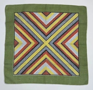 Vintage Multicolored Geometric Unisex Cotton Handkerchief - Picture 1 of 5